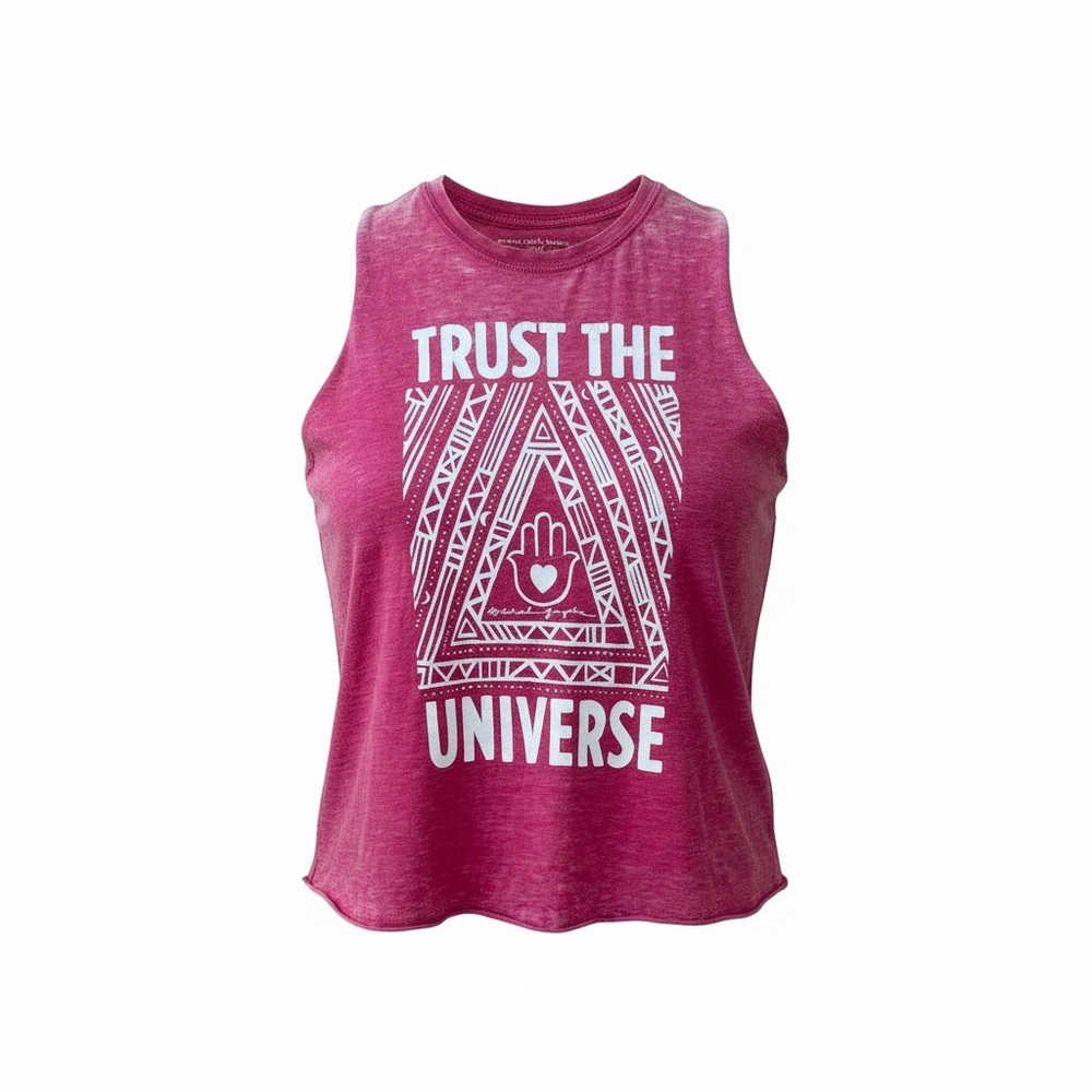 Spiritual Gangster Magenta Trust the Universe Muscle Tee - Medium